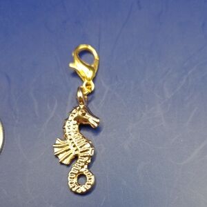 Gold Seahorse Charm Pendant